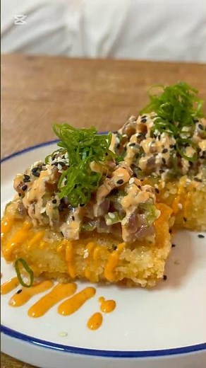 Tuna Tartare with Honeydew Melon on Crispy Rice | Ahi Tuna Appetizer #tuna #sushi #recipe