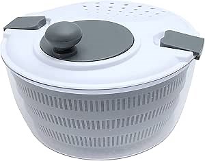 Cook with Color Salad Spinner - Lettuce and Produce Dryer with Bowl, Colander and Built in draining System for Fresh, Crisp, Clean Salad and Produce (Grey)
