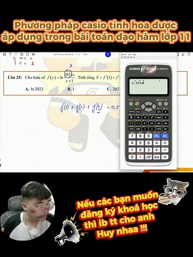 Phương pháp Casio giải Toán Đạo Hàm cực nhanh