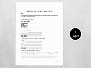Child Support Payment Agreement Template | Editable Legal Form | Parental Support & Co-parenting (digital Download) - Etsy Canada