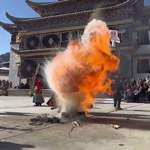 Buddhist Mask Dance & Fire Offering | Spiritual Ritual from Tibet