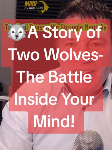 🐺 A Story of Two Wolves- The Battle Inside of You. The wolf that wins is the one you feed. Choose to feed peace, not pain. #mindsetmotivation #motivationformen #motivation #mindsetshift @RobHerdman|Hypnotist|Mindset