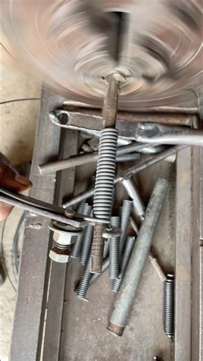 This is a new simple spring on a lathe machine #shortsvirl