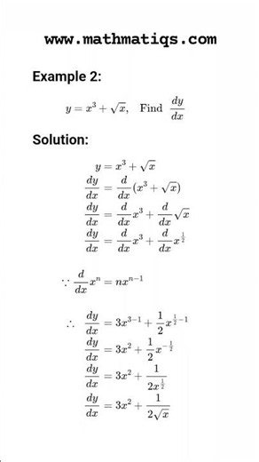 Basic Differentiation Example 2 #mathmatiqs #shorts