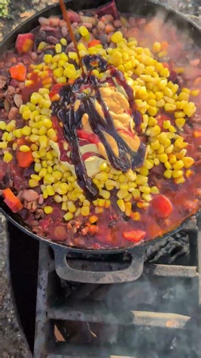 Camp Kitchen Ep. 3: Alex’s Legendary Campfire Chili 🏕️🍲 #shorts