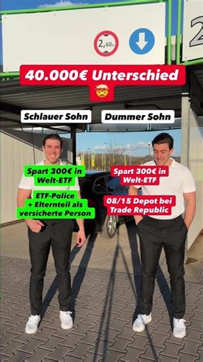 Beide sparen 300 € im Monat. Der eine zahlt 0€ Steuern. Der andere 40.000€.