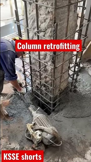 Column retrofitting using concrete jacketing techniques to improve the building SSS #learning