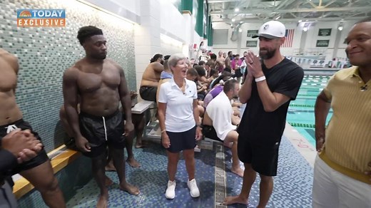 Michael Phelps Teaches Baltimore Ravens Players How to Swim