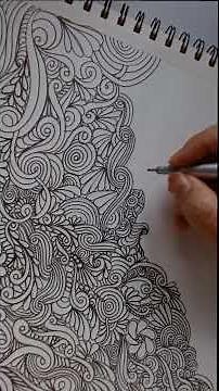 DOODLE DRAWING FOR RELAXING USING SHARPIE MARKER PEN #shorts #watercolour #doodle #painting