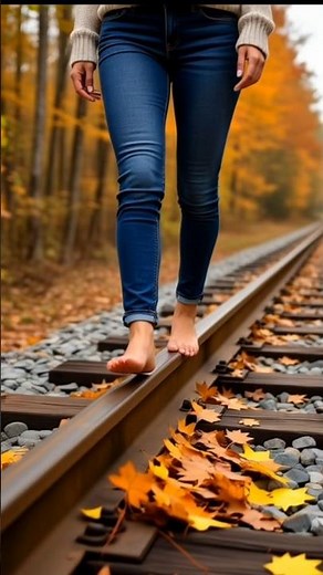 barefoot walk on the old abandoned train tracks