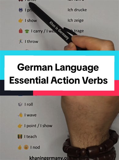 Key Action Verbs In German #deutschkurs #deutsch #germanteacher #deutschonline #deutschfüranfänger