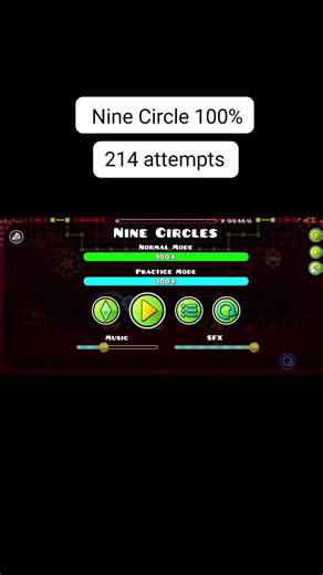 Exploring Nine Circles in Geometry Dash