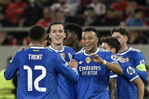 Mbappe scores four as Real Madrid edges past Olympiacos