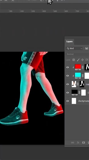 🔥 Photoshop Cinematic Lighting Effect | Red & Cyan Lighting in Hindi #photoshop #shorts