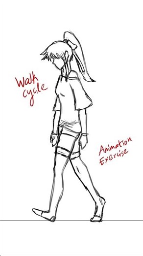 Walk cycle animation exercise~ ❤️