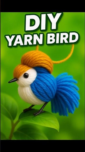 DIY Yarn Bird 🐦 | Adorable & Easy Yarn Craft for Beginners! #shorts