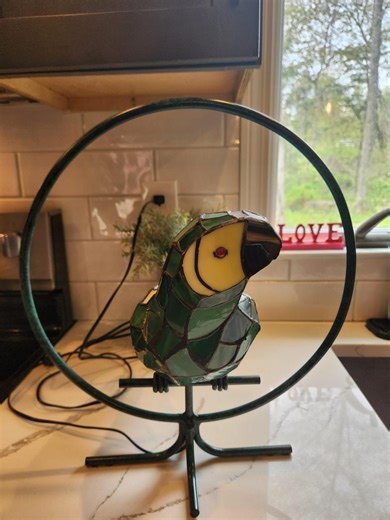 Tiffany Style Stained Glass Parrot Lamp - Etsy