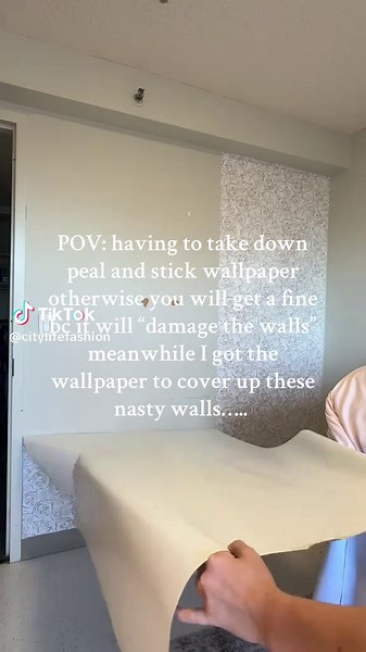 Literally put the wallpaper up to COVER the nasty walls. Just love how each year the dorm rules have gotten more and more ridiculously strict #dormlife #dormliving #dorm #fordham #dorms