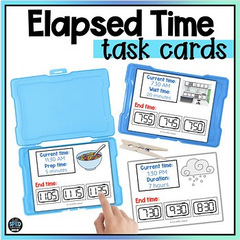 Elapsed Time Worksheets Digital Clock Task Cards Math Centers Special Education