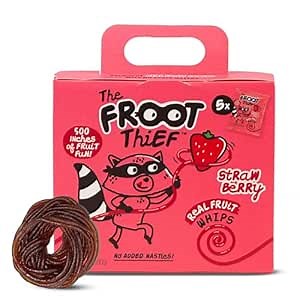 The FROOT Thief Real Fruit Snack Whips, Nut Free, Perfect for School Lunches, Individual Bags for Kids, Strawberry 5 Pack
