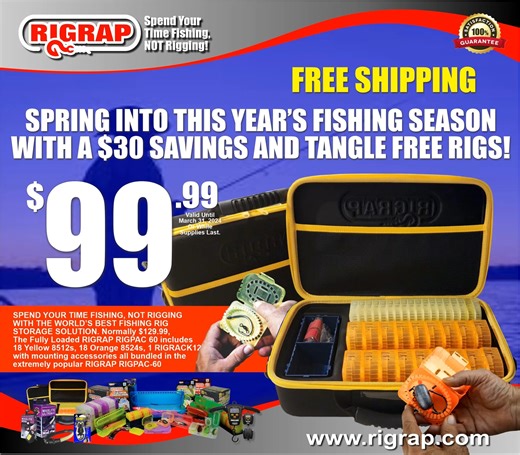 SAVE $30 and stay tangle free this fishing season with the world's best fishing rig storage solution! www.rigrap.com | RIGRAP