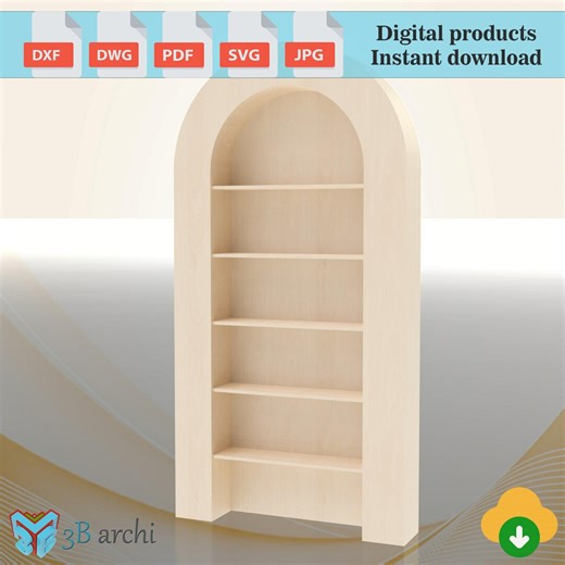 Arched Bookshelf CNC Template: Treats Wall, Champagne Wall (digital File) - Etsy