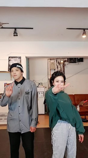 Synchronized Dance Routine in a Casual Home Setting