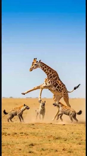 🔥🦒 The Giraffe’s Most Brutal Kick! Hyenas vs Giraffe – The Attack No One Saw Coming!