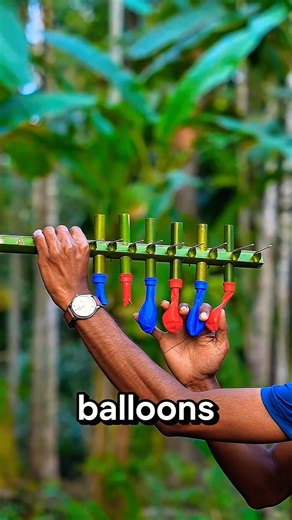 This kid built a machine gun out of bamboo balloons 😲 #viralshort