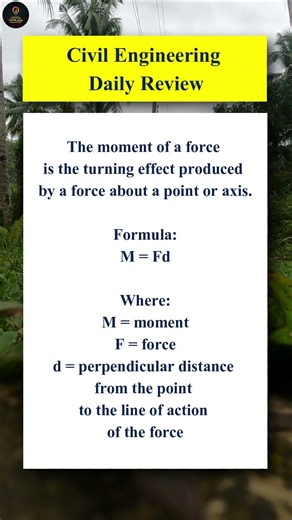 CE Concept | Moment of a Force | Statics Review #shorts