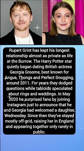 Rupert Grint & Georgia Groome'sSuper-Private Family