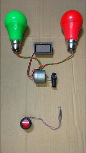 Mini Gear Box Coreless Motor Powering Into Two LED Light and Voltmeter _ DC Motor #dcmotor #shorts