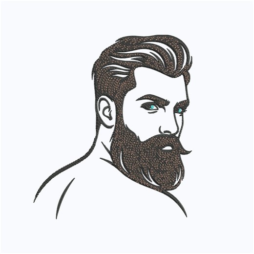 Men Embroidery Design, Masculine Man With A Beard Machine Embroidery File, Instant Download - Etsy UK