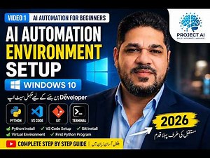🔥 AI Automation Environment Setup on Windows 10 | Python, VS Code & Git Complete Guide 2026