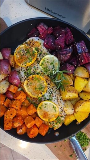 Lemon Butter Cod with Roasted Root Vegetables | Simple One-Pan Dinner