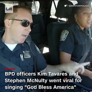 526K views · 4.6K reactions | Two Boston Police Department officers sang a duet of "God Bless America," and NYPD officers responded with some singing of their own https://cnn.it/2tYezKu | CNN | Facebook