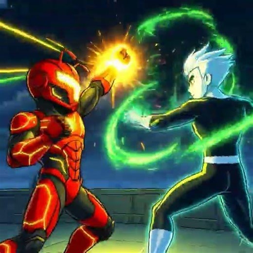 Photon Ant vs Danny Phantom ⚡👻 | Intangibility vs Photonic Power! #Shorts #fanart #aianimation