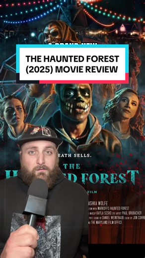 The Haunted Forest (2025) | Movie Review A teen takes a job as a scare actor at a haunted forest attraction. After bonding with his eccentric coworkers, a tragic death forces him to reconsider his dark interests. This one was a fun watch, and im a sucker for any horror film that takes place in an actual haunt #horrortok #horrormovie #slasher #moviereview #whattowatch @Markoff’s Haunted Forest