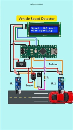 🚗 Vehicle Speed Detector with Arduino
