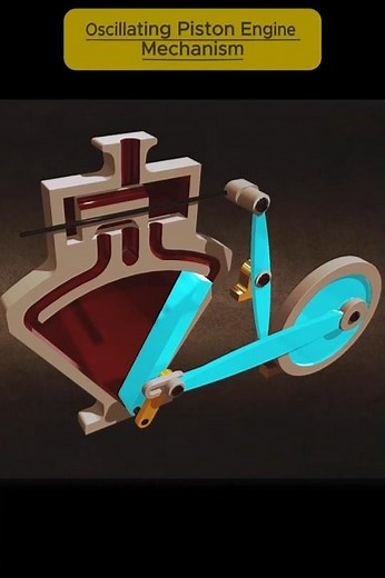 Oscillating Piston Engine Mechanism | Unique Engine Motion ⚙️ #shorts