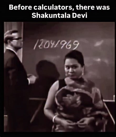 Shakuntala Devi (4 November 1929 – 21 April 2013) was an Indian mental calculator, astrologer, and writer, popularly known as the "Human Computer". Her talent earned her a place in the 1982 edition of The Guinness Book of World Records. However, the certificate for the record was given posthumously on 30 July 2020, despite Devi achieving her world record on 18 June 1980 at Imperial College, London. #science #facts #funfacts #crazy #wow #kids #children #education #learn #learning #knowledge #gene