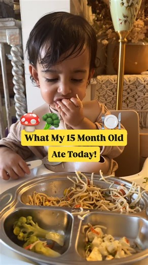 Upasna Malhotra on Instagram: "What my 15-month-old ate today 🍽️✨ Most of today’s meals were straight from the family pot — I just adjust textures and spices so he can enjoy everything we eat. Here’s what was on his plate: 1️⃣ After waking up: Banana oat pancakes, kiwi, raspberry–avocado mash + 1 panjiri ladoo 2️⃣ Breakfast: Methi paratha + curd with makhana powder 3️⃣ Lunch : Ghee idli, sambhar dal & coconut–coriander–yogurt chutney 4️⃣ Light Evening Appetiser: Stir-fried veggies with cheese +