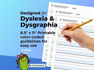 Dyslexia & Dysgraphia Handwriting Practice: Primary Ruled Worksheets (printable PDF) - Etsy