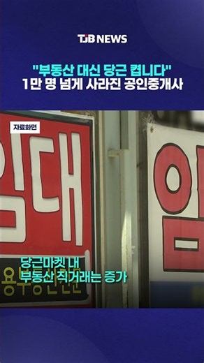 "부동산 대신 당근 켭니다"...1만 명 넘게 사라진 공인중개사｜ TJB 대전·세종·충남뉴스