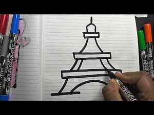 How to Draw Eiffel Tower Step by Step | Easy Eiffel Tower Drawing for Beginners 🗼✏️