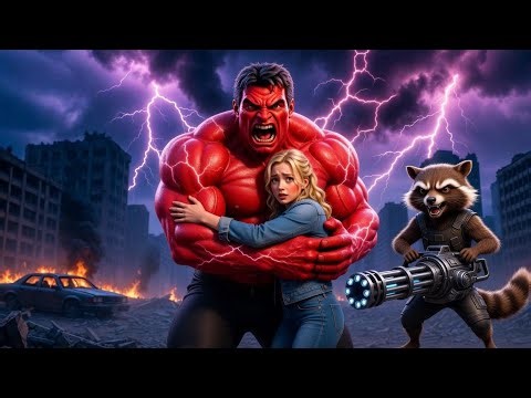 Red Hulk Saves His Girlfriend From Jealous Rocket Raccoon - Epic Love Story