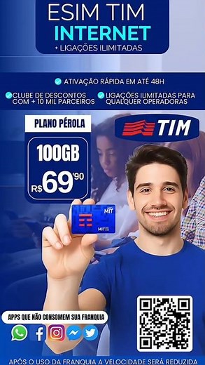 📲 eSIM (chip virtual) da TIM o melhor e mais barato do Brasil! 🇧🇷 #tim #esim #federalassociados