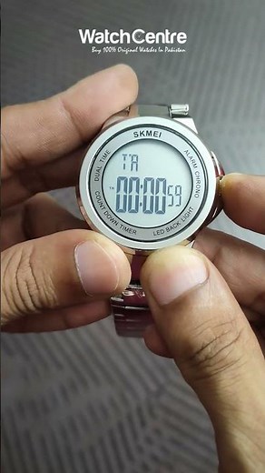 Skmei 1712 Digital Watch in Silver Chain Round Dial