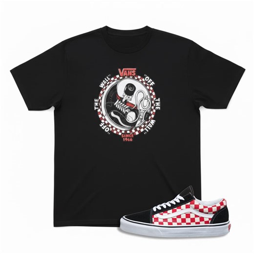 Red Checkerboard Vans Tee, Unisex Sneaker Matching Shirt - Etsy