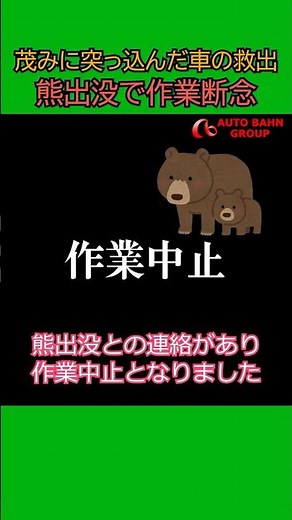 Rescue of a car stuck in bushes - Operation abandoned due to bear sighting #Autobahn #RoadService...